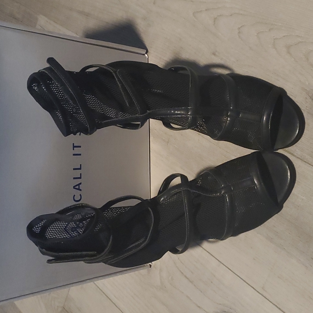 Call it spring fish net ankle booties